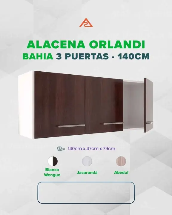 Alacena 3 Puertas C/Estante 1.40 cm $76.000