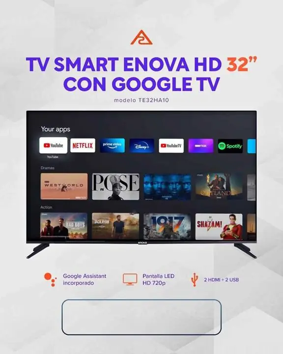 TV Smart Enova 32" HD Google TV