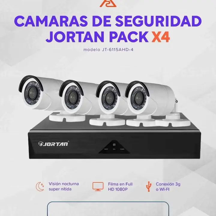 Kit de Cámaras de Seguridad Jortan Pack X4 + DVR Wi-Fi