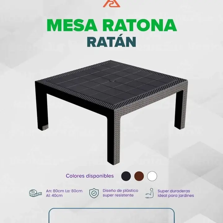Mesa Ratona Ratan Negro