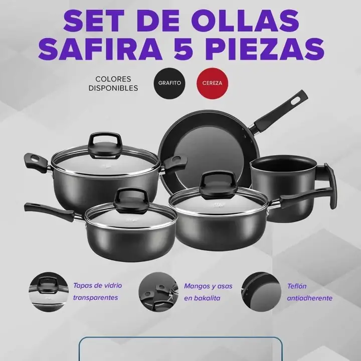 Set de Ollas Safira 5 Pzas