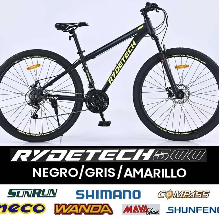 Bicicleta Rydetech 500 MTB R29 Negro/Amarillo