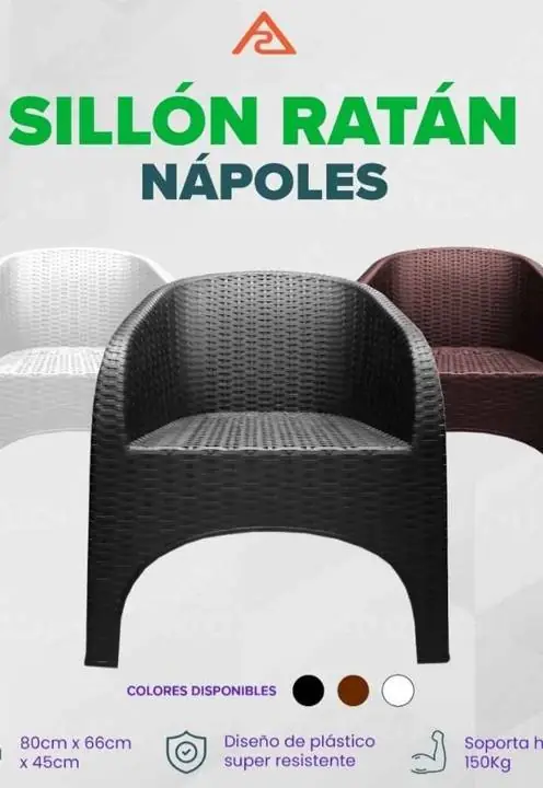 Sillón Nápoles Ratán Negro
