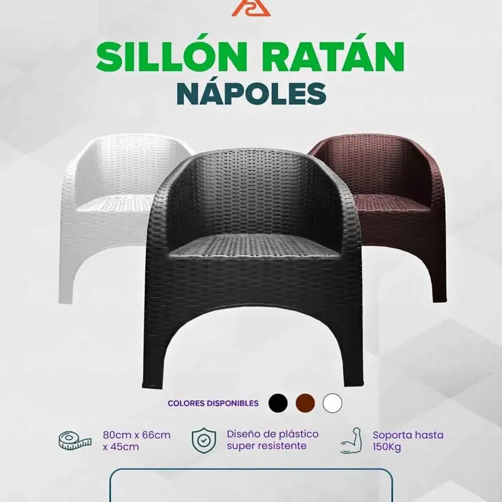 Sillón Nápoles Ratán disponible en negro