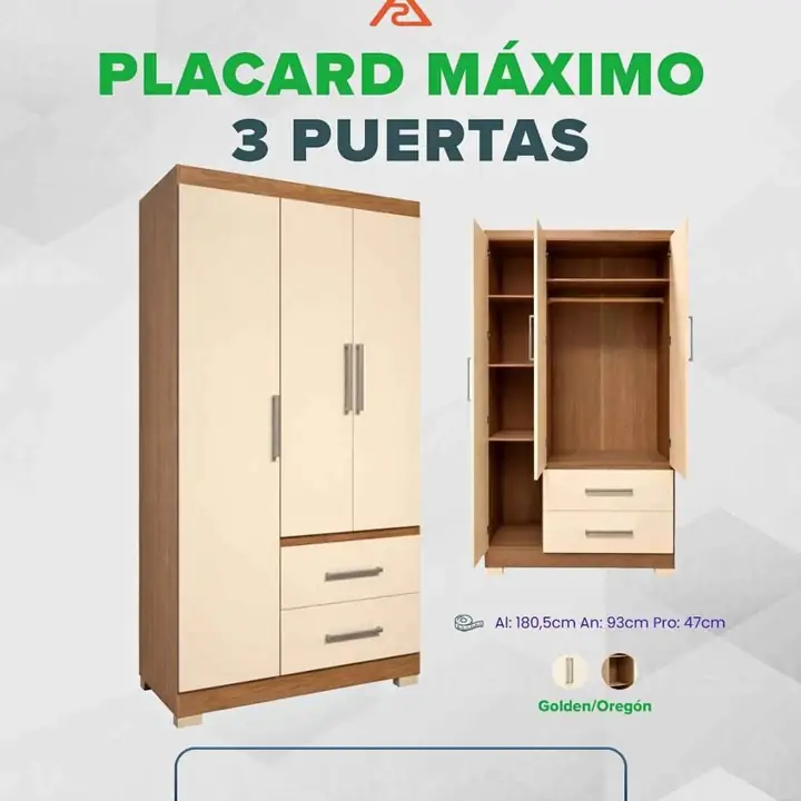 NUEVOS Placard Máximo 3 Puertas Golden Oregon