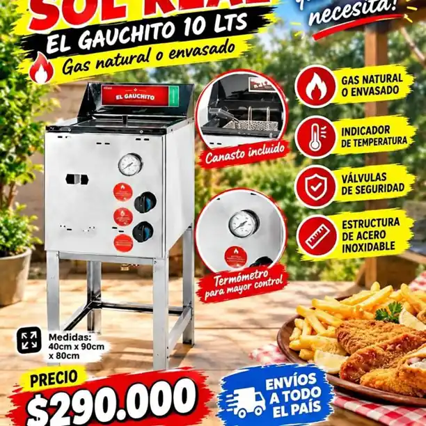 Freidora Sol Real Ultra Rapida 10 Litros G/N G/e