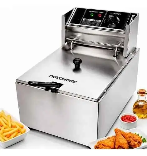 Freidora Eléctrica de Aceite 10L Novohome 2500 W Acero Inox