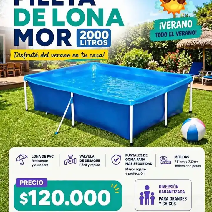 NUEVAS Pileta Mor 2000 Litros. sólo envíos