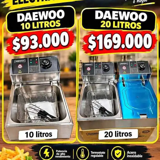 NUEVAS Freidoras de 10 y 20 litros Daewoo. Envíos. Abonas al recibir