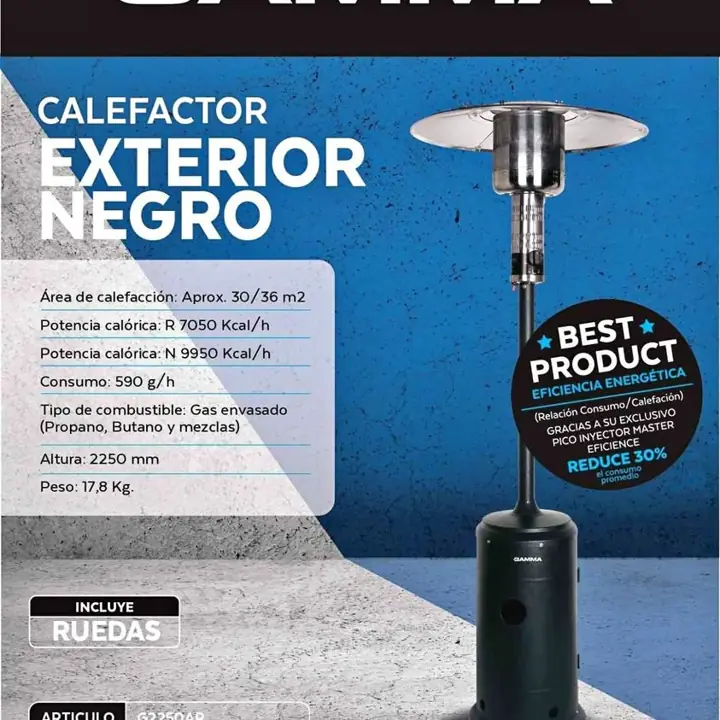 Calefactor de Exterior Gamma NEGRO
