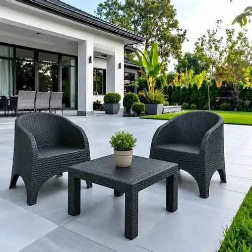 ULTIMOS Mesa Ratona Negra + Sillón Nápoles