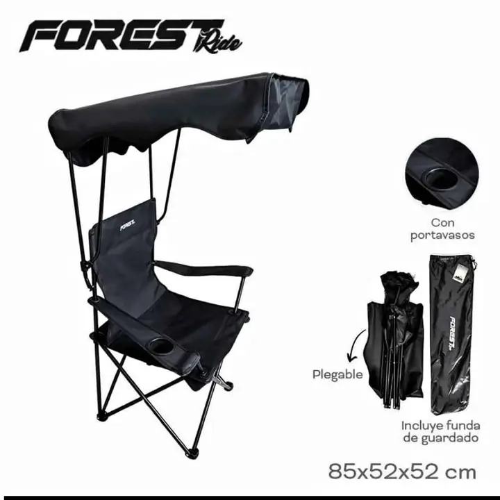 Nuevo ingreso Silla Camping C/Techo + Bolso Forest Negro (32400)