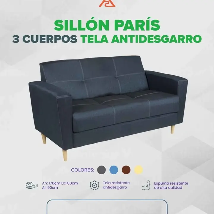 Sillón París 3 Cuerpos Rústico