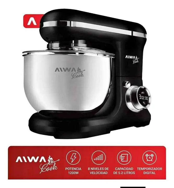 Batidora de pie aiwa 5.2L 1200W negra