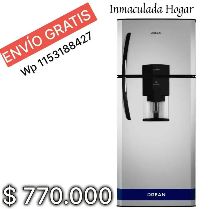 Heladera Drean 362 Lts. para envío sin cargo, consultar