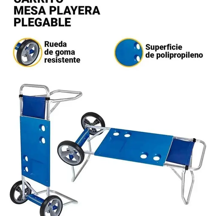 Carrito Mesa Playero Mor Plegable Aluminio