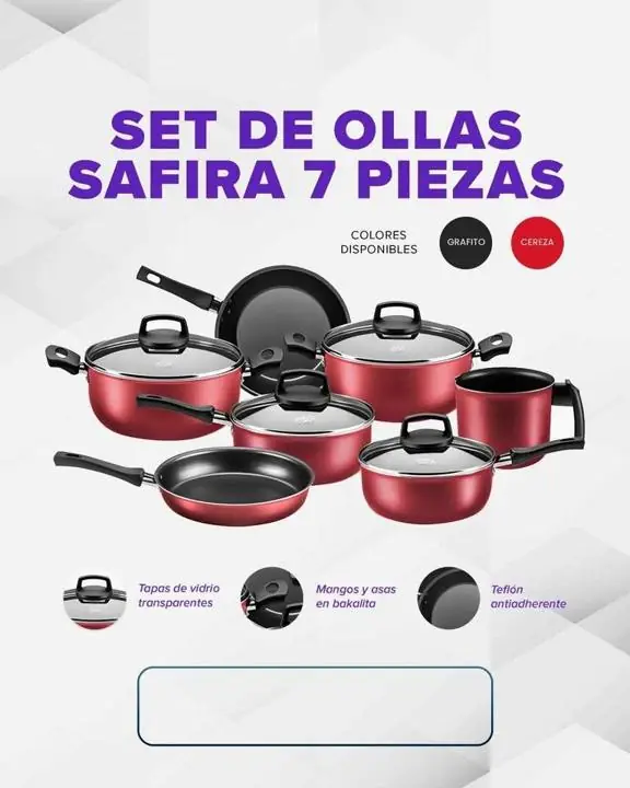 Set de Ollas Safira 7 Pzas