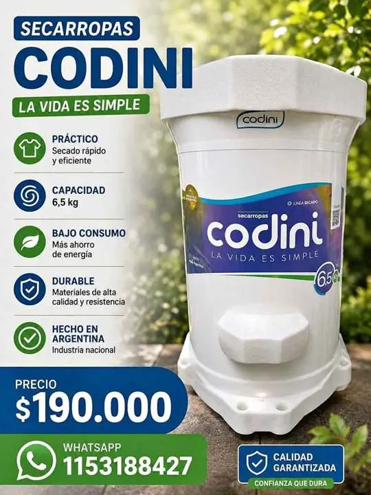NUEVOS Secarropas Codini Advance 6.5Kg
