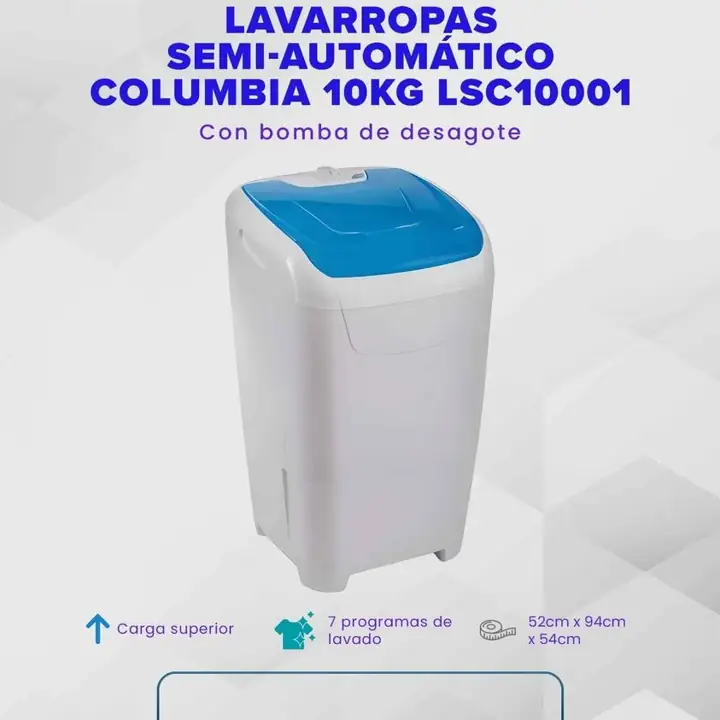 Lavarropa Semi-Automatico Columbia
