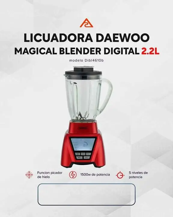 Licuadora Daewoo J/Vidrio 2.2L 1500W