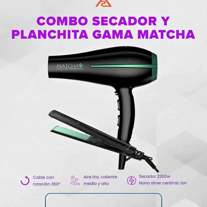 Combo Planchita + Secador Gama MATCHA