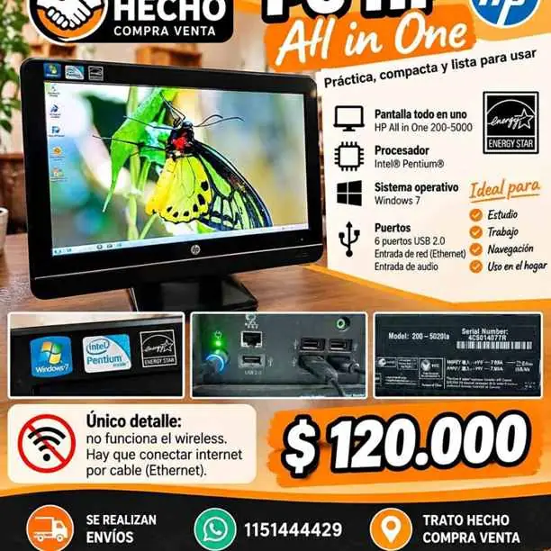 PC HP all in one con Windows 7