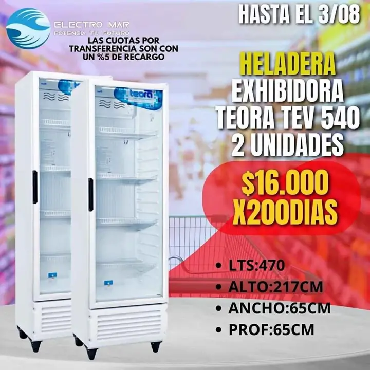 Heladera exhibidora pago diario