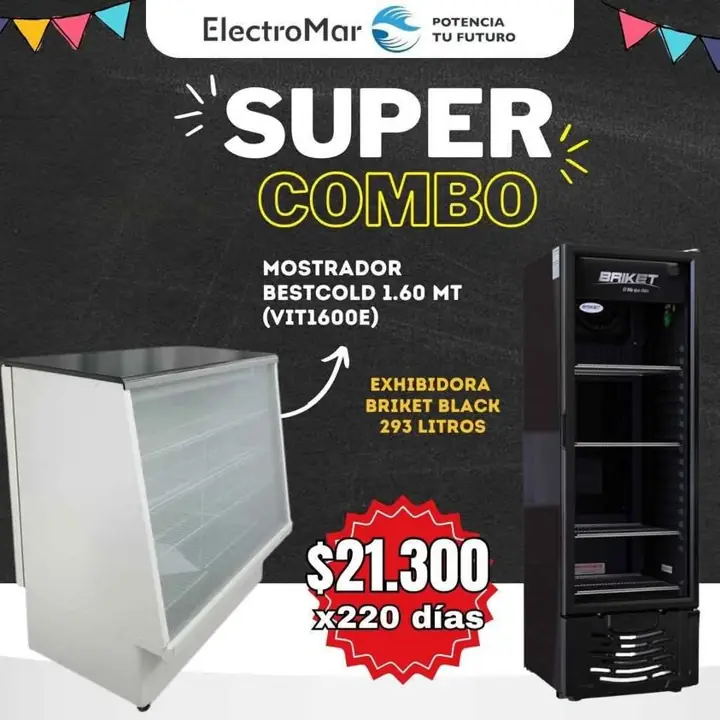 Heladera mostrador pago diario