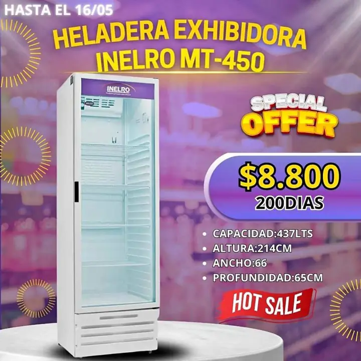 Heladera exhibidora pago diario