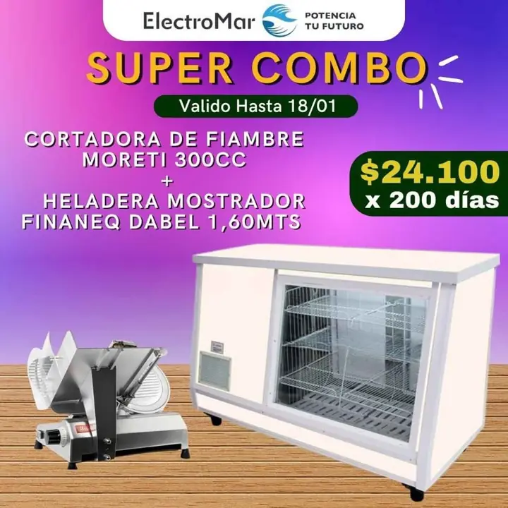 Heladera mostrador pago diario