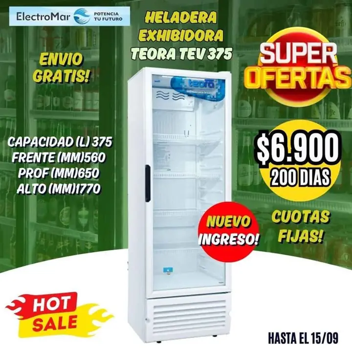 Heladera exhibidora pago diario