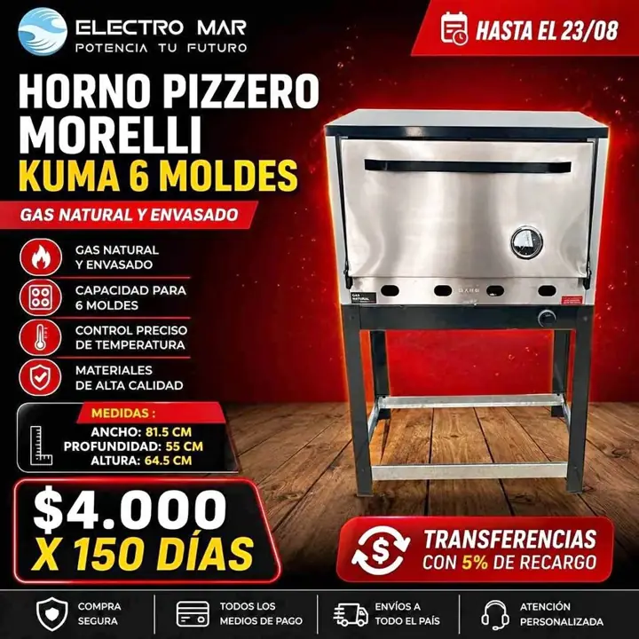 Horno pizzero pago diario