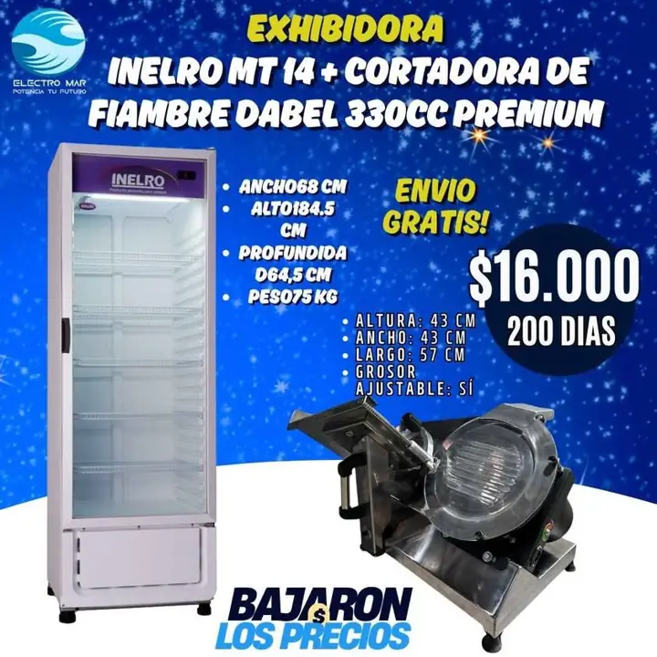Heladera exhibidora pago diario