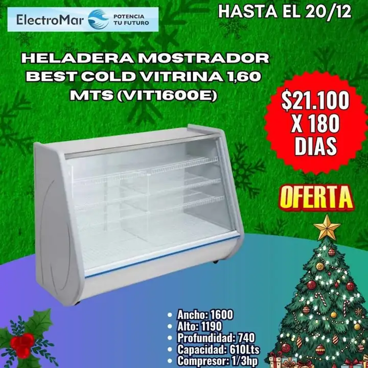 Heladera mostrador pago diario