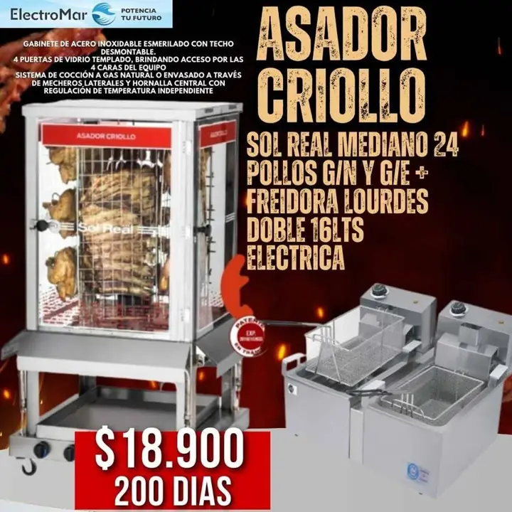 Asador criollo pago diario