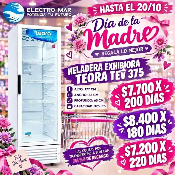 Heladera exhibidora pago diario