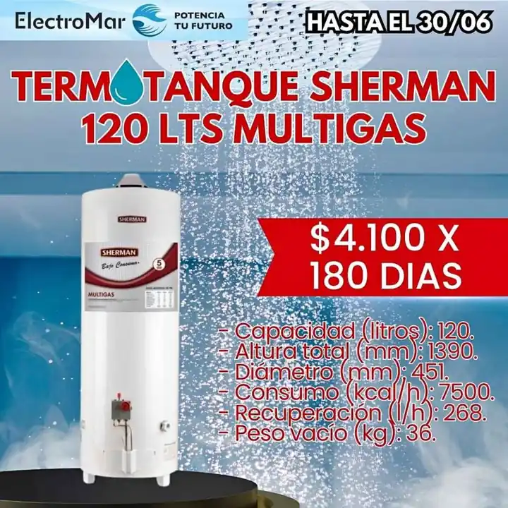 Termotanque pago diario