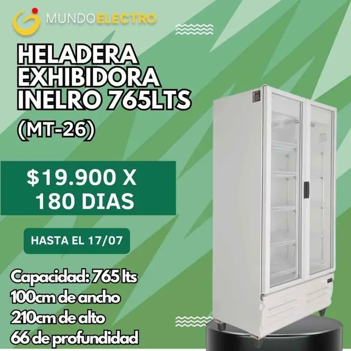Heladera exhibidora pago diario