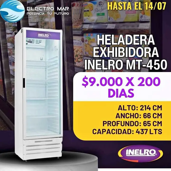 Heladera exhibidora pago diario