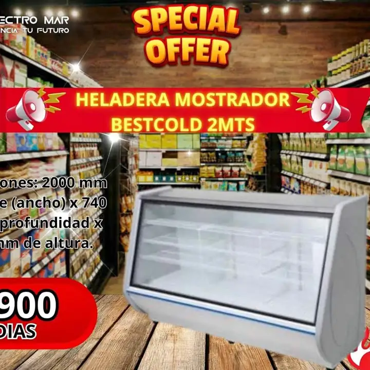 Heladera mostrador pago diario