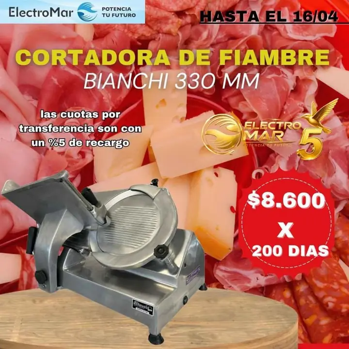 Cortadora de fiambre pago diario