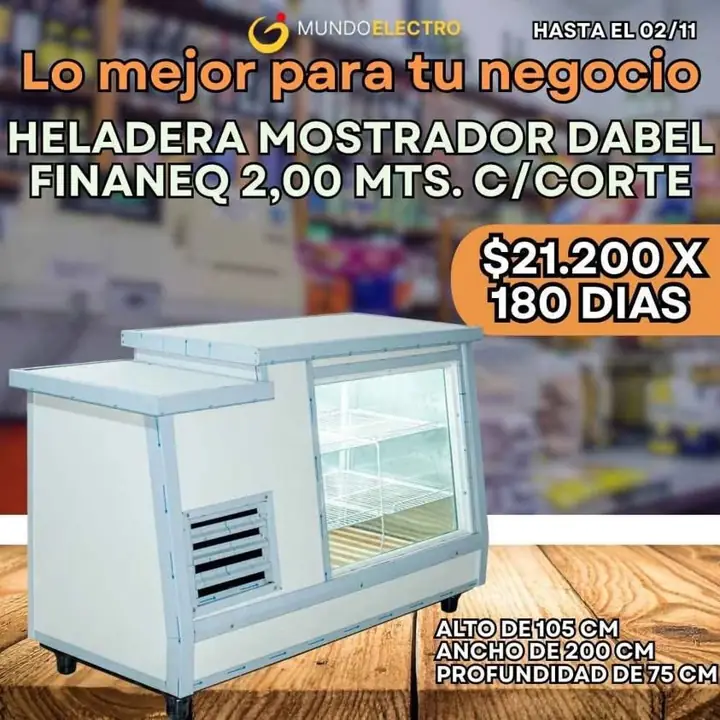 Heladera mostrador pago diario