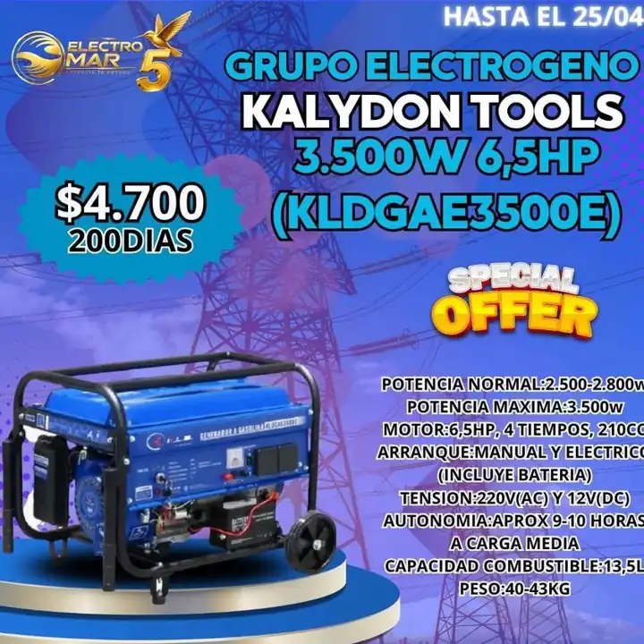 Grupo electrogeno pago diario