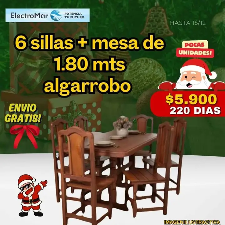 Juego de comedor pago diario