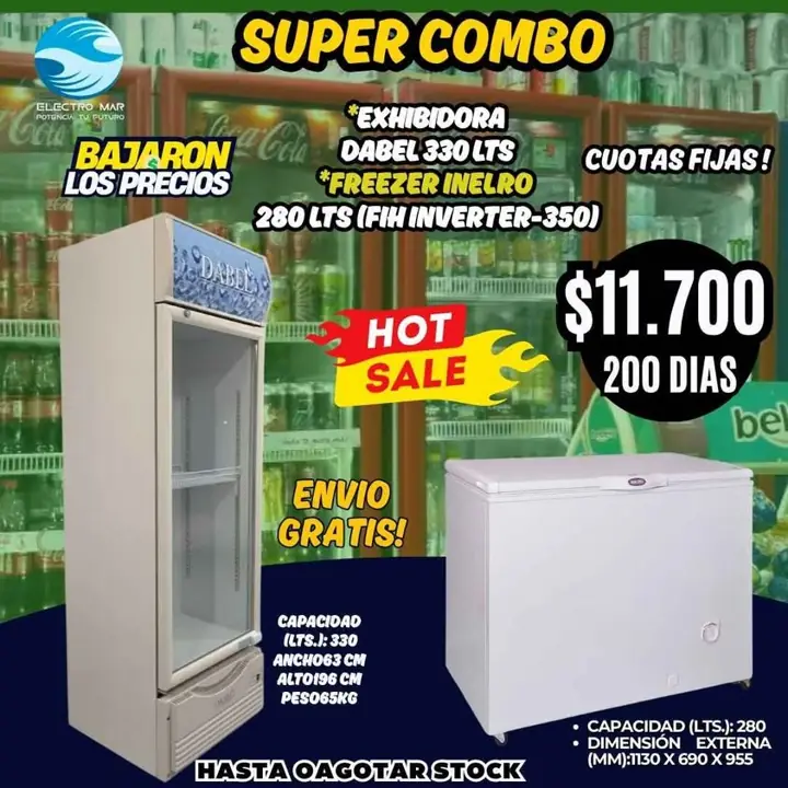 Heladera exhibidora pago diario