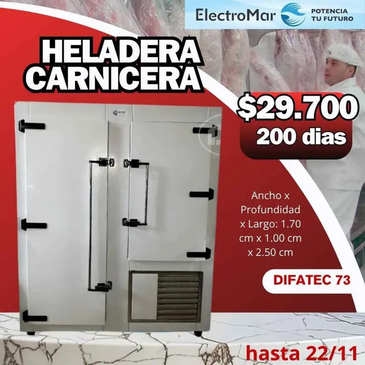 Heladera carnicería pago diario