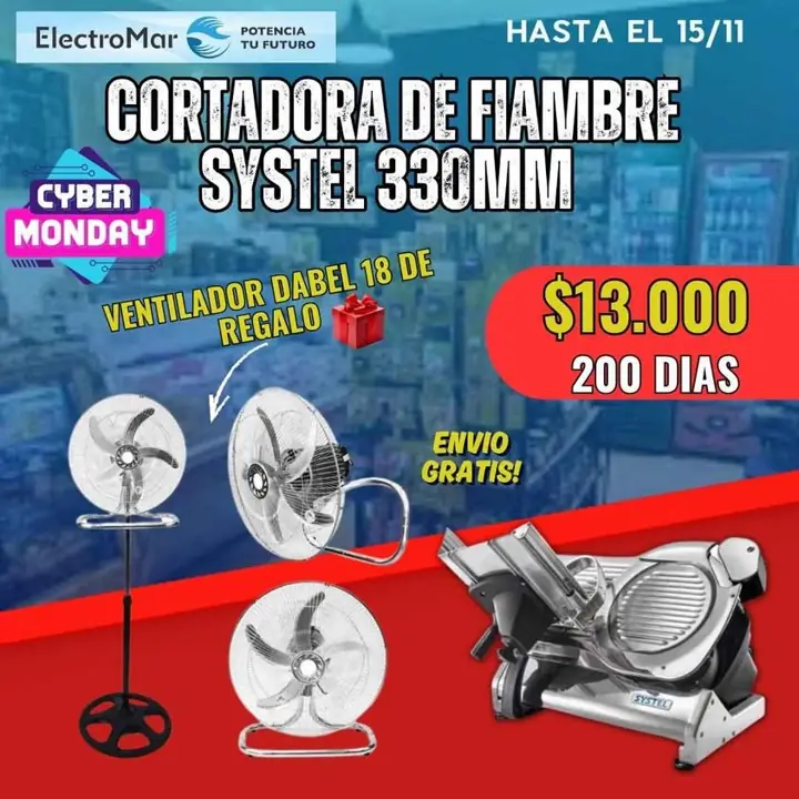 Cortadora de fiambre pago diario