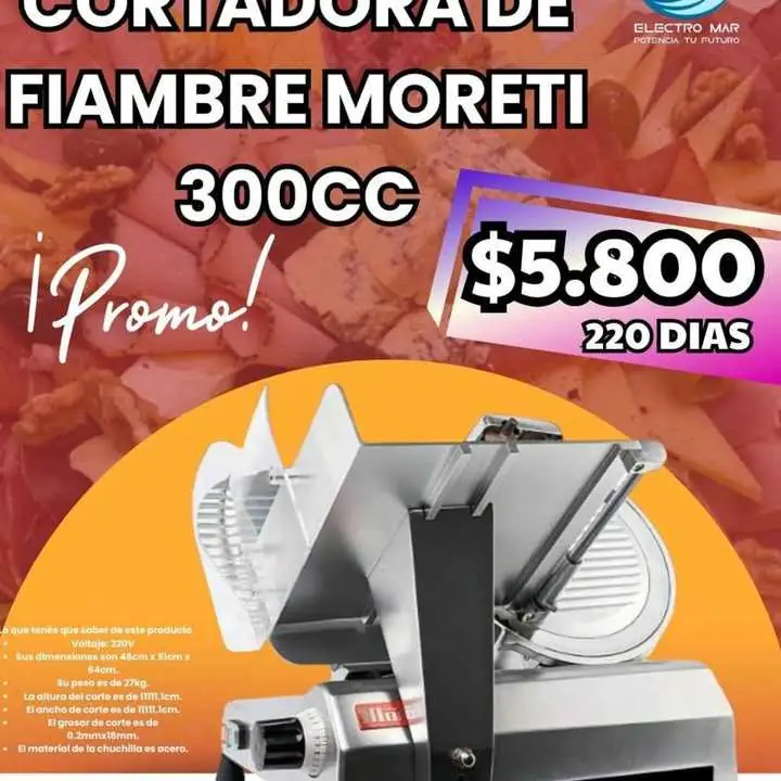 Cortadora de fiambre pago diario