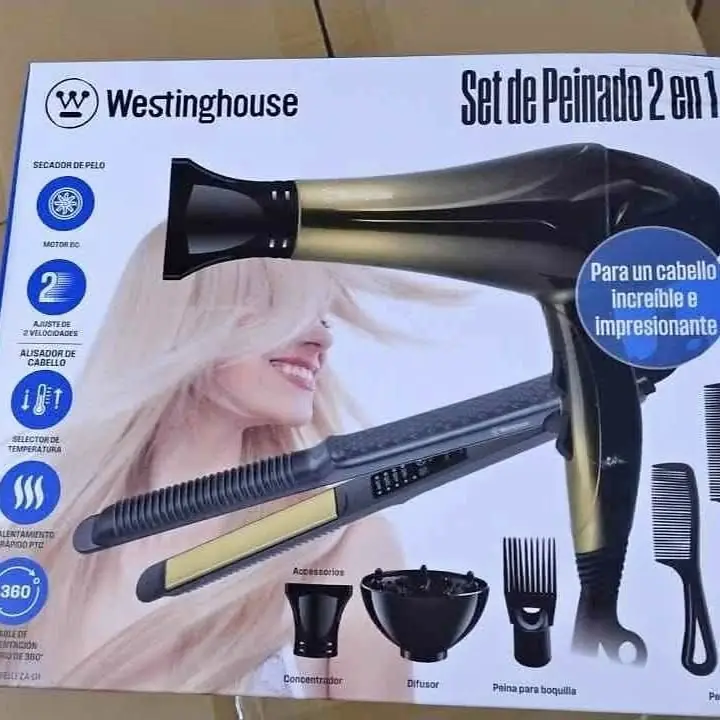 Combo secador y planchita westinhouse 2 en 1