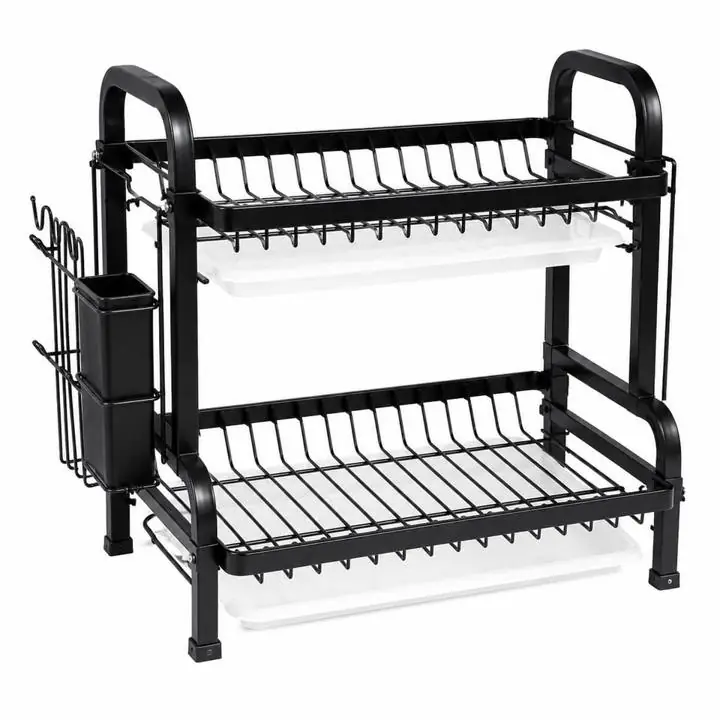 Escurridor de Platos 2 Niveles PRO | Negro